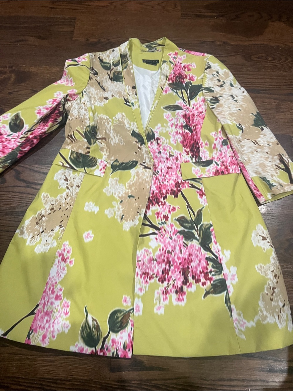Zenobia Lime Green Floral Blazer Jacket